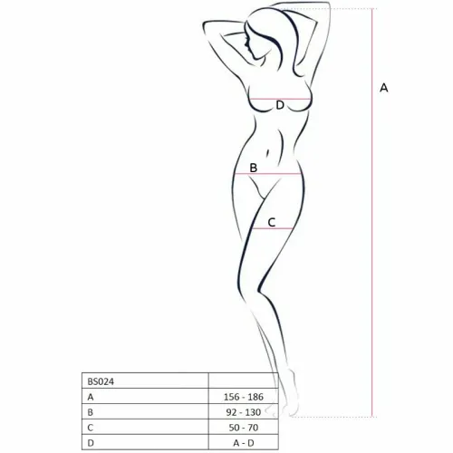 passion bs024 bodystocking kabaretka biała, jeden rozmiar na Arena.pl
