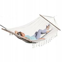 HAMAK OGRODOWY 2 OSOBOWY TURYSTYCZNY 200X150CM Z DRĄŻKIEM FRĘDZLAMI