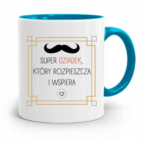 Kubek Błękitny Dzień Dziadka Super Dziadek Z Nadrukiem Ze Zdjęciem na Arena.pl