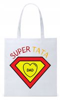 Dla Taty Tatusia Prezent Torba Eco Biała Shopper Z Nadrukiem Ze Zdjęciem