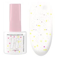 HI HYBRID Lakier hybrydowy #145 White Chocolate Confetti 5ml