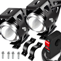 Halogeny LED Motocyklowe Lightbary Soczewka Lampa Halogen Czarne U5 3000LM