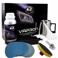 K2 VAPRON KOMPLETNY ZESTAW DO REGENERACJI LAMP REFLEKTORÓW + KRĄŻKI ŚCIERNE