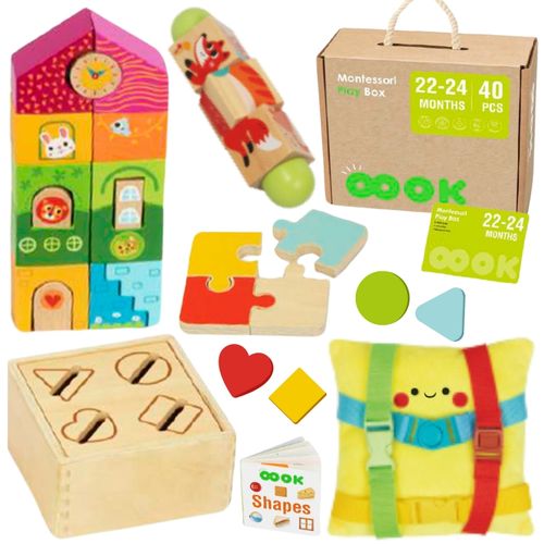 TOOKY TOY Box Pudełko XXL Montessori Edukacyjne 7w1 Sensoryczne 22-24 Mies na Arena.pl