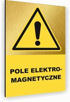 Tabliczka znak informacyjny 40x30 Złota POLE ELEKTROMAGNETYCZNE Aluminiowa