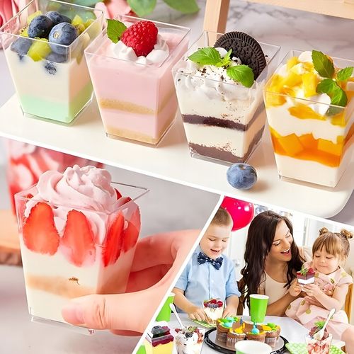 PUCHARKI DO DESERÓW POJEMNIKI NA PRZEKĄSKI PIRAMIDKI KWADRATOWE 120ML na Arena.pl