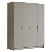 Szafa SANA 200 cm-pojemna garderoba-KASZMIR+ZŁOTY