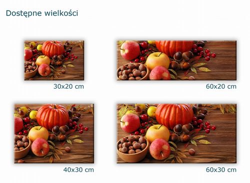 SZKLANA DESKA KUCHENNA 60x20 359c Dynia i jabłka na Arena.pl