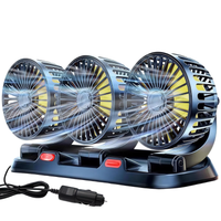 Wentylator samochodowy potrójny wiatrak obrotowy 360 stopni 12V mocny