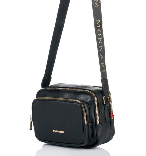 MONNARI Torebka na ramię LISTONOSZKA Pojemna DWUKOMOROWA PASEK LOGO PREMIUM na Arena.pl