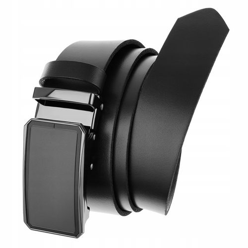 REVERSE PASEK SKÓRZANY MĘSKI DO SPODNI AUTOMAT CZARNY SKÓRA NATURALNA 105 na Arena.pl