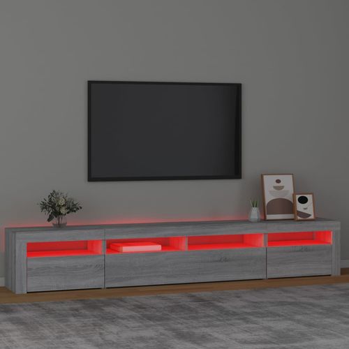Szafka pod TV z oświetleniem LED, szary dąb sonoma,240x35x40 cm na Arena.pl
