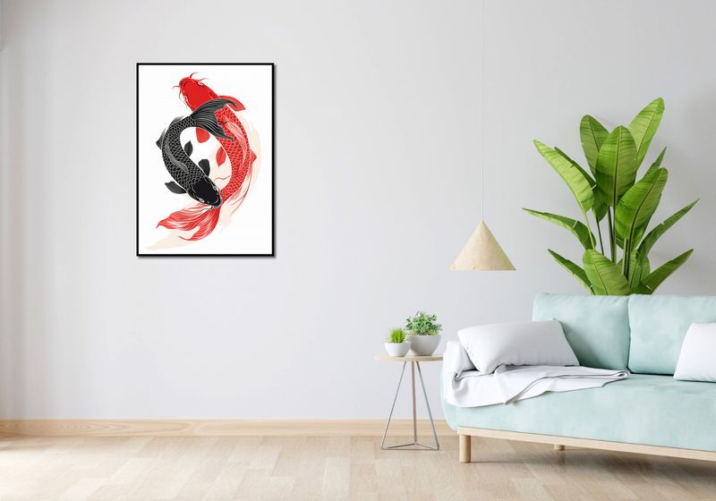 Plakat 64x90cm Yin i Yang Koi zdjęcie 4