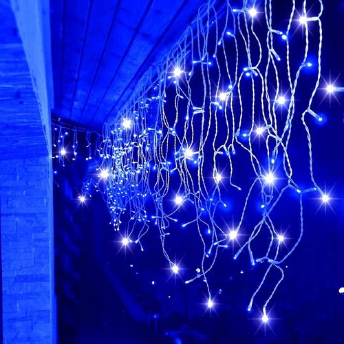 Lampki choinkowe Sople 500 LED NIEBIESKIE +FLASH ISKRA sople 500 lampek na Arena.pl