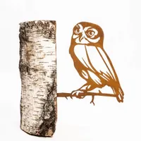 Metalowa Sowa Dekoracyjna Ozdoba do Ogrodu Dekoracja Zwierzątko Rdza