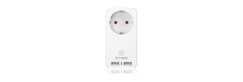 IcyBox Ładowarka 2xUSB z gniazdem EU, Biała na Arena.pl