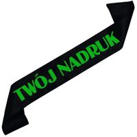 Szarfa czarna  z Twoim nadrukiem w kolorze zielonym