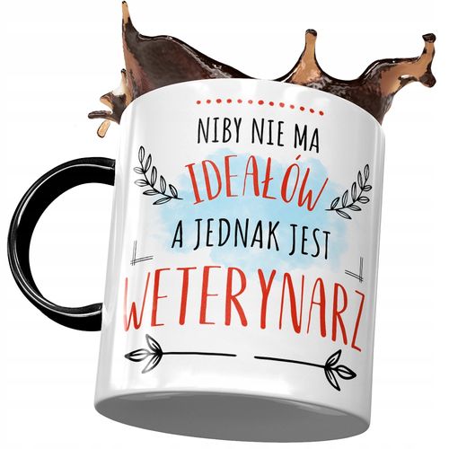 Kubek Czarny Weterynarza Niby Nie Ma Ideałów Z Nadrukiem Ze Zdjęciem na Arena.pl
