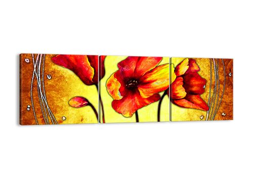 Obraz Na Płótnie - Czerwony Mak - 90X30 Cm - Ca90X30-0816 na Arena.pl