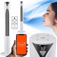 Wentylator kolumnowy wiatrak stojący podłogowy PILOT JONIZACJA TUYA BIAŁY