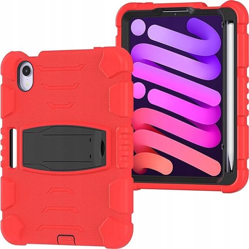 Etui do iPad Mini 6 generacji 2021 Wytrzymałe z Podstawką Czerwone na Arena.pl