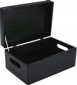Pudełko drewniane czarne z uchwytami 30x20x14 cm