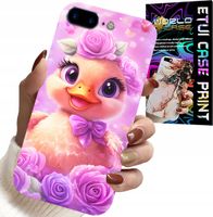 ETUI DO IPHONE ( 7 PLUS ) - SŁODKA KACZUCHA, KACZKA NA RÓŻOWYM TLE