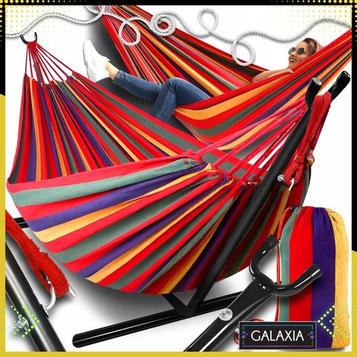 HAMAK ZE STELAŻEM Stelaż do hamaka STOJAK NA HAMAK OGRODOWY DWUOSOBOWY XXL na Arena.pl