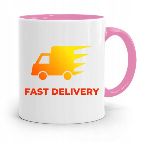 Kubek Różowy Dla Kuriera Fast Delivery Prezent Z Nadrukiem Ze Zdjęciem na Arena.pl