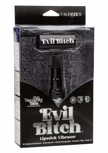 evil bitch lipstick vibrator mini masażer 10 trybow czarny 4 cale na Arena.pl