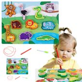 ND24_22028 Ukladanka Drewniana Magnesy Sznurek Do