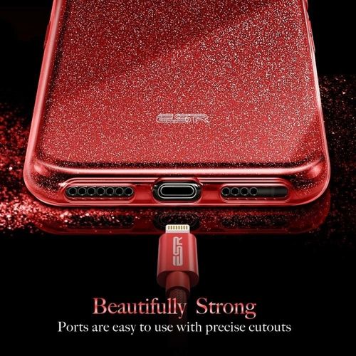 Etui Xiaomi Redmi 8A Brokat Glitter Czerwone na Arena.pl