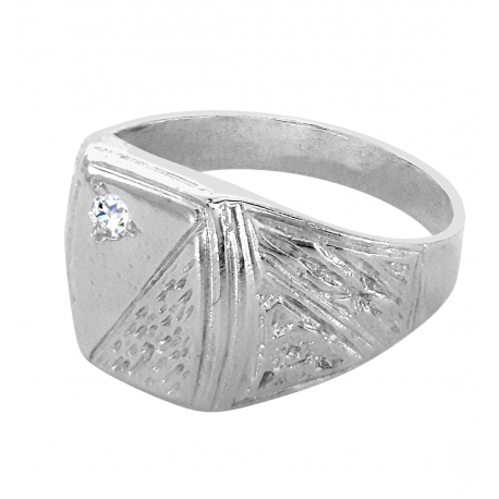 SREBRNY SYGNET Z CYRKONIĄ PRÓBA SREBRA 925 GRAWER GRATIS zdjęcie 3