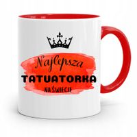 Dla Tatuażystki Tatuażysty Kubek Czerwony Prezent Z Nadrukiem Ze Zdjęciem