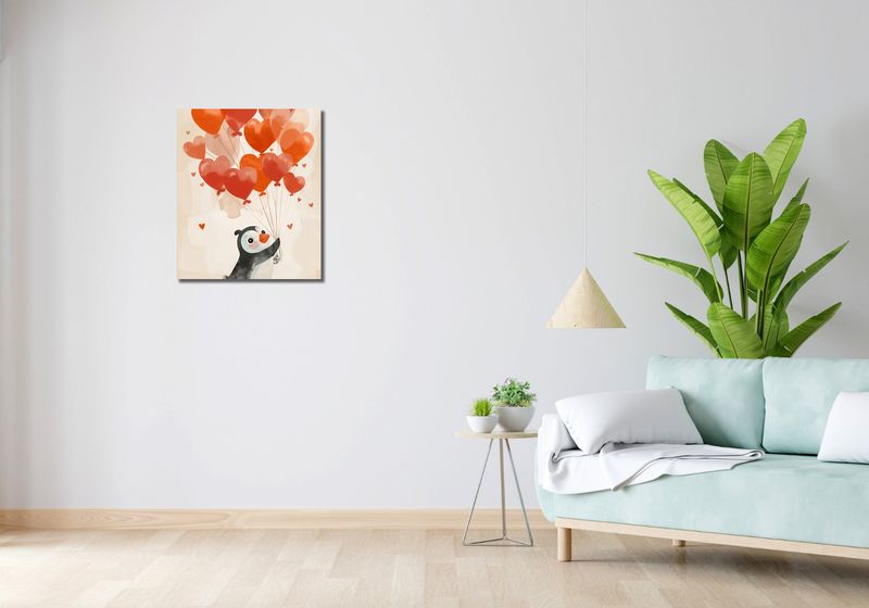 Obraz 50x60cm Pingwinek z Balonami zdjęcie 2