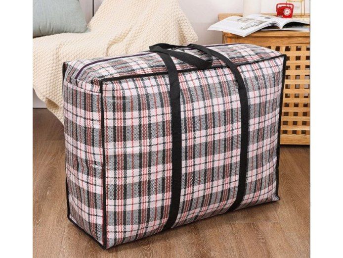 Torba gospodarcza pokrowiec zakupowa bazarowa 48cm czerwona kratka zdjęcie 2