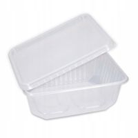 Pojemniki na Żywność Jednorazowe 1000 ML Prostokątne z Pokrywką 50 SZT.