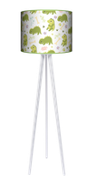 Lampa podłogowa - trójnóg drewniana duża - Dino Odkrywcy (zielona)