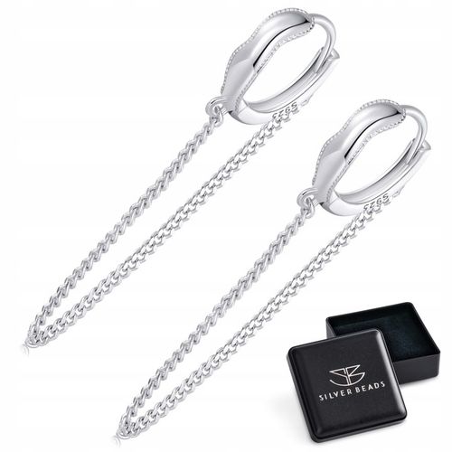 K481 Srebrne koła z łańcuszkami zatrzaski srebro 925 na Arena.pl