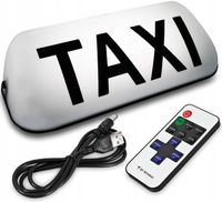 KOGUT TAXI BIAŁY LAMPA GAPA LED NA AKUMULATOR + PILOT BEZPRZEWODOWA MAGNES