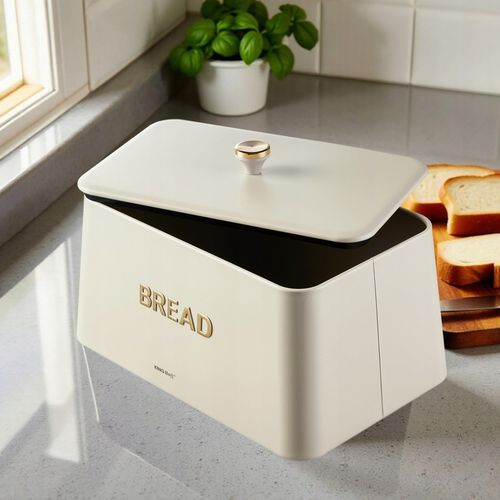 Chlebak KING Hoff KH-1950 kremowy metalowy elegancki design Pieczywo na Arena.pl