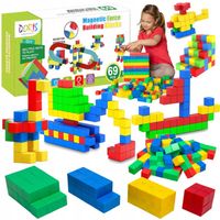 Klocki magnetyczne budowlane 3D KOSTKI SZEŚCIANY Zestaw 69 el. magnesy
