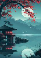 Plakat 25x35cm Japoński Pawilon