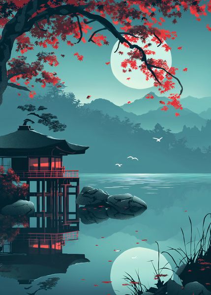 Plakat 25x35cm Japoński Pawilon zdjęcie 1