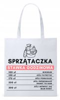 Torba Biała Eco Shopper Dla Sprzątaczki Prezent Z Nadrukiem Ze Zdjęciem