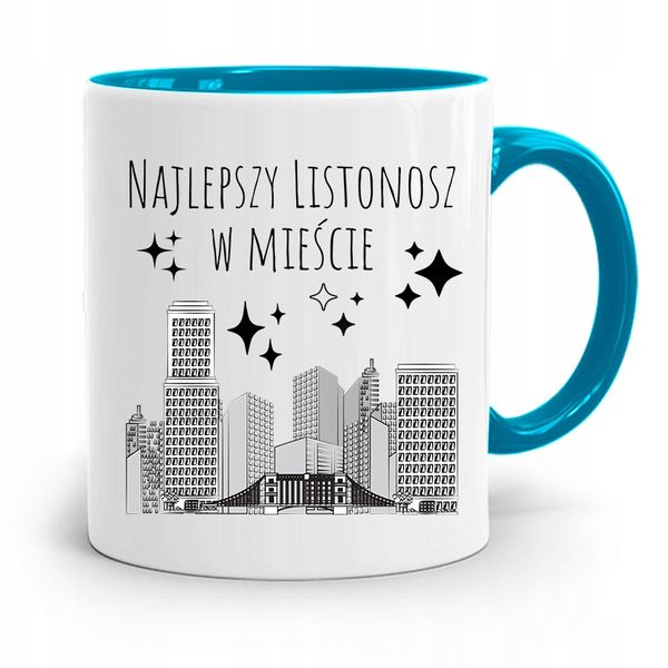 Kubek Błękitny Prezent Dla Listonosza Najlepszy Z Nadrukiem Ze Zdjęciem zdjęcie 1