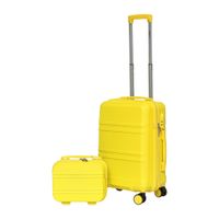 Walizka kabinowa + kuferek w kolorze żółtym