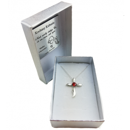 SREBRNY KRZYŻYK OZDOBNY Z CYRKONIĄ SREBRO PRÓBY 925 DOSTĘPNY W RÓŻNYCH KOLORACH zdjęcie 12