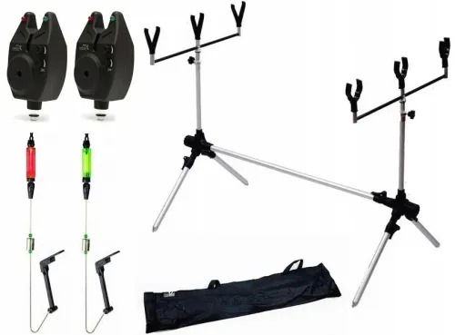 STANOWISKO KARPIOWE STOJAK 3WĘDKI ROD-POD+ 2x SYGNALIZATOR BRAŃ+ 2x SWINGER na Arena.pl