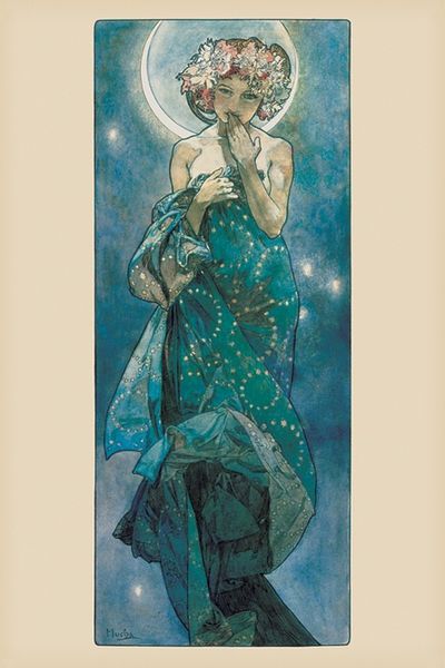 Alfons Mucha Księżyc - Secesja - plakat 61x91,5 cm zdjęcie 1